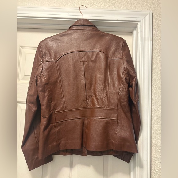 Vintage JM Brown Leather Blazer - Picture 3 of 6
